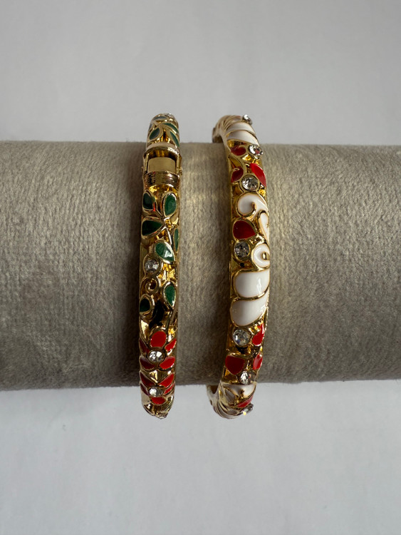 دستبند بنگل زنانه میناکاری نگیندار